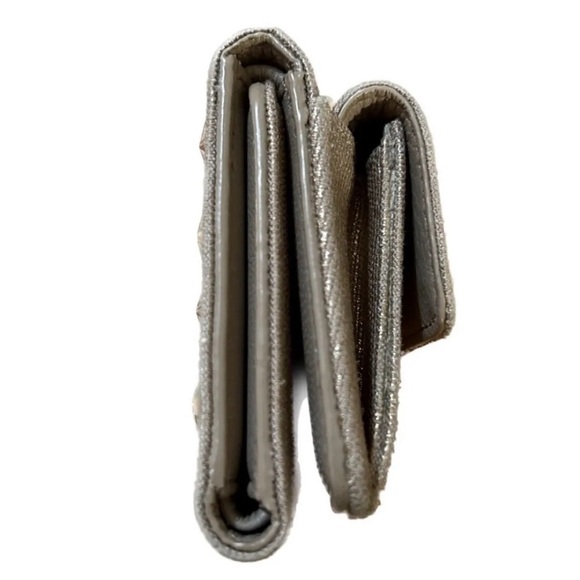 JIMMY CHOO NEMO STAR STUD METALLIC DENIM TRIFOLD WALLET RARE - Picture 6 of 11